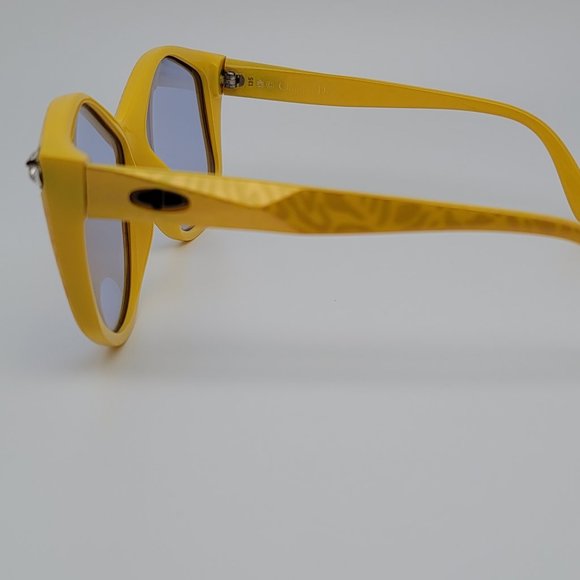 Christian Dior 2224 40 Yellow Tiger Stripe Rhinestone Frame Blue Lens Sunglasses main image 11